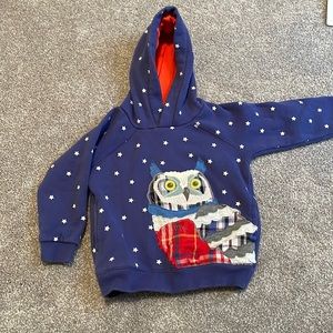 Mini Boden Owl Appliqué Hoodie